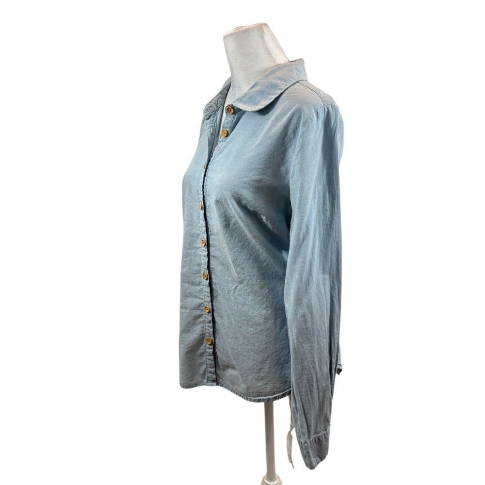 Ladies Modcloth Button Down Light Chambray Blouse… - image 4